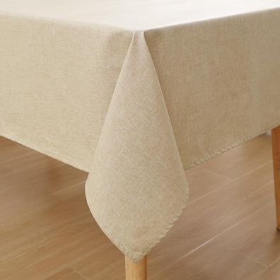 Homaxy Leinenoptik Tischdecke Abwaschbar Eckig 80 x 80 cm Wasserabweisend Cream