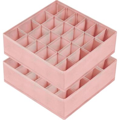 DIMJ Aufbewahrungsboxen für Socken - 24 Zellen Schublade Organizer, Faltbar, 2