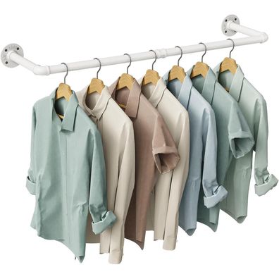 OROPY Industrielle Rohr-Kleiderstange 92 cm, Wandmontage, abnehmbare