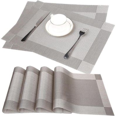 Fontic 6er Set Platzsets 30x45cm aus PVC - Rutschfest, Abwaschbar
