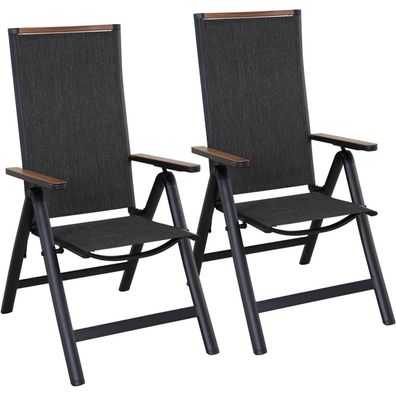 Grand patio Garten Klappstuhl 2er Set, Alu Balkonstuhl, 6-fach verstellbar