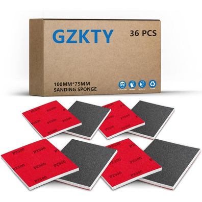 GZKTY 36 Stück Nass Schleifschwämme Set - P180-P2500 Grit Mix für Auto, Metall