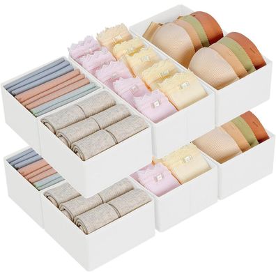 DIMJ Schubladen Organizer Set, 8-teilig, faltbare Stoff-Aufbewahrungsboxen für