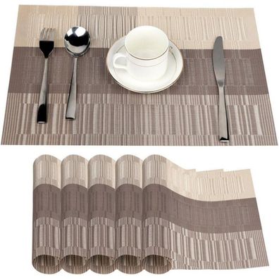 Fontic 6er Set Platzsets 30x45cm - Rutschfest, Abwaschbar, Hitzebeständig, PVC