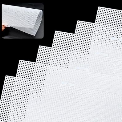 Lylidia 6 Stück Plastic Canvas Sheets 7CT Kunststoff Netzblätter Leinwand Pad