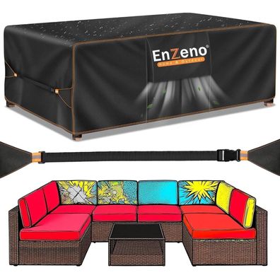 Enzeno Große Gartenmöbel Abdeckung Wasserdicht 300x200x90cm, Schutzhülle für