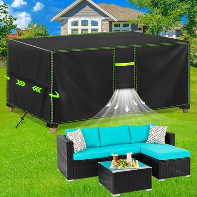 FORTRY Abdeckung Gartenmöbel 200x80x70cm, Wasserdicht & Winterfest, 420D Oxford
