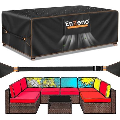 Enzeno Abdeckhaube für Gartenmöbel, 280x220x90cm, Wasserdicht & Winterfest für