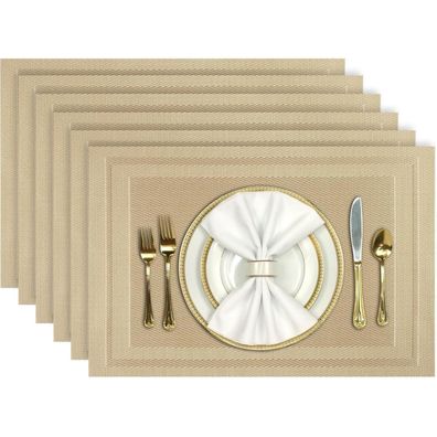 Aofmee Platzset 6er Set, abwaschbar und hitzebeständig, aus PVC, rutschfest
