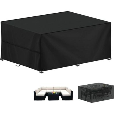 LAMUNI 420D Oxford Gartenmöbel Abdeckung Wasserdicht, Winterfest, Rechteckig