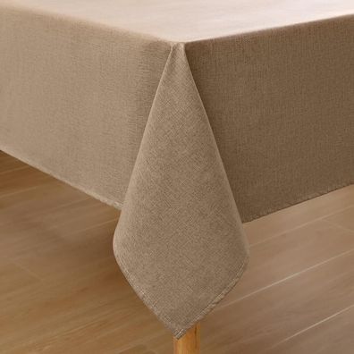 Homaxy Leinenoptik Tischdecke 80x80 cm Hellbraun - Abwaschbar, Wasserabweisend