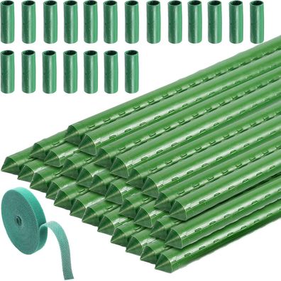 30x Pflanzstäbe Rankhilfe 40cm, Kunststoff Beschichtetes Stahlrohr, Rostfrei