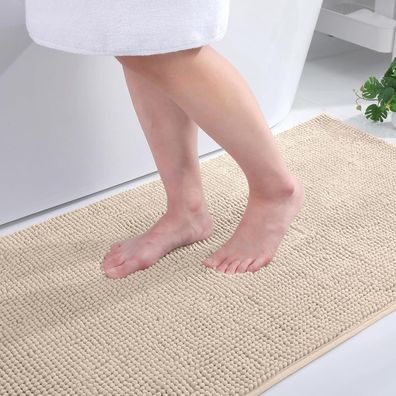 Homaxy Chenille Badteppich 60x90 cm, rutschfest, waschbar, ultra-saugfähig