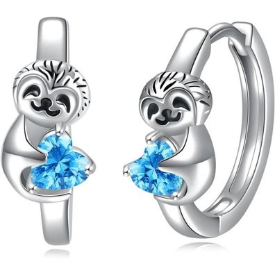VONALA 925 Sterling Silber Creolen Ohrringe mit Rosa Zirkonia Tier Schmuck für
