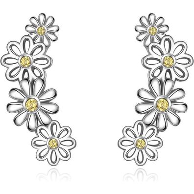 VONALA 925 Sterling Silber Hängende Ohrringe mit Kreuz und Zirkonia, 20mm
