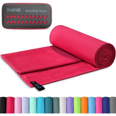 BAGAIL Mikrofaser Handtuch Rot XXL (180x90cm) - Schnelltrocknend, Ultra Leicht