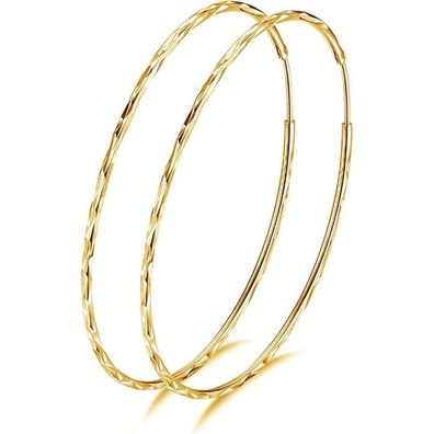 VONALA 925 Sterling Silber Kreis Endless Creolen Ohrringe für Damen & Mädchen