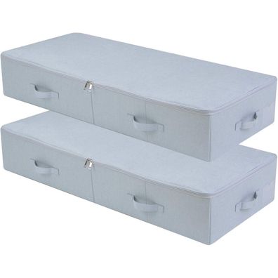 Amonsen 2er-Pack Unterbett-Aufbewahrungsbox mit 3-seitigem Reißverschluss