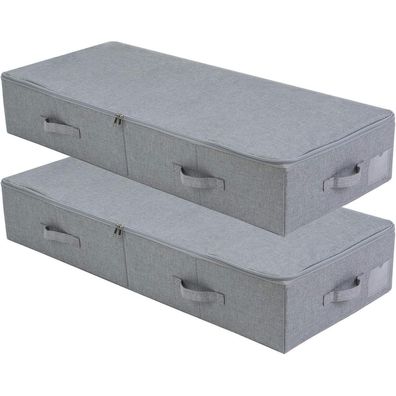 Amonsen 2er-Pack Unterbett-Aufbewahrungskörbe 100x43x18cm für Schuhe, Pullover