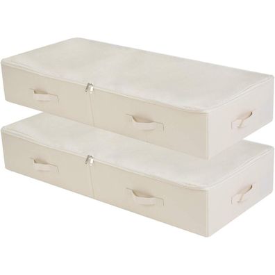 Amonsen 2er-Pack Unterbett-Aufbewahrungsbox mit Deckel, faltbar, waschbar, 6