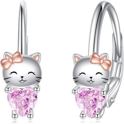 VONALA 925 Sterling Silber Creolen Ohrringe mit Einhorn, Faultier, Katze und