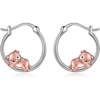 VONALA Tier Creolen Ohrringe 925 Sterling Silber Französische