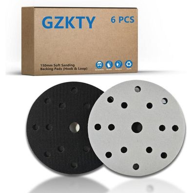 GZKTY Klett-Schleifteller 150mm (6 Stück) - Schwamm Soft Pad für