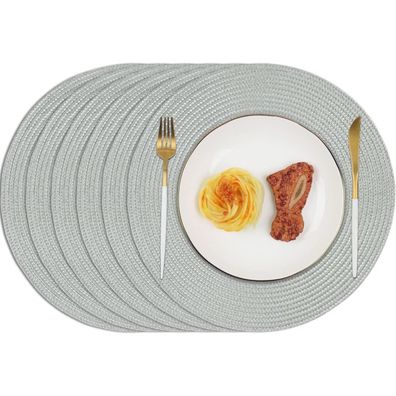 Homcomodar Platzsets Rund Grau, 6er Set, Hitzebeständig, Waschbar, 34cm