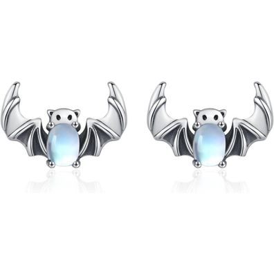 Trishula S925 Sterling Silber Fledermaus Ohrstecker - Hypoallergen, Geschenk