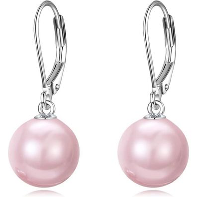 VONALA Perlen Ohrringe Sterling Silber Hängend, Rosa Perle Schmuck Geschenke