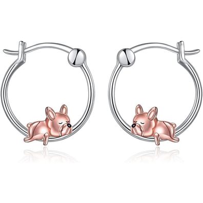 VONALA Tier Creolen Ohrringe, 925 Sterling Silber Französische