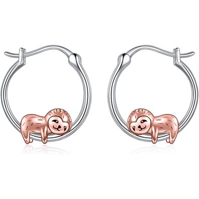 VONALA 925 Sterling Silber Creolen Ohrringe mit Tier-Motiv (Französische