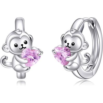 VONALA 925 Sterling Silber Creolen Ohrringe mit Tier-Motiven und Zirkonia für