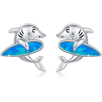 Trishula S925 Sterling Silber Tier Ohrringe - Fledermaus, Kolibri, Motten, Hai