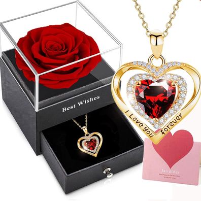 Willuck Ewige Rose Geschenkbox für Damen - Konservierte Echte Rose mit