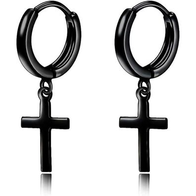 VONALA Sterling Silber Creolen mit Kreuz und Sternen für Damen, Herren, Mädchen