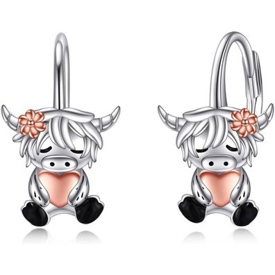 VONALA 925 Sterling Silber Ohrringe mit Einhorn, Faultier, Axolotl, Hochlandkuh