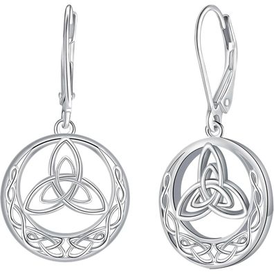 J. MUEN Ohrringe Silber 925 Hängend Lang, Keltisches-A Design, Geschenk für Damen
