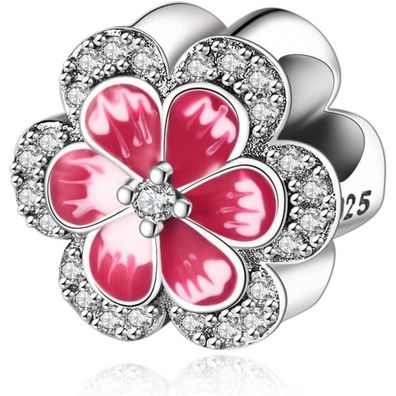 Symretie 925 Sterling Silber Charm Anhänger - Schmetterling Herz Charm für