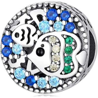 Symretie 925 Sterling Silber Charm Anhänger - Schmetterling Herz Charm für