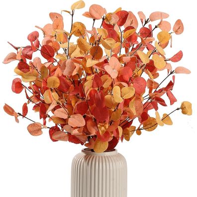 HNVNER 5 Bundles Künstlicher Eukalyptus, 60cm Herbst Deko Zweige, Kunstblume