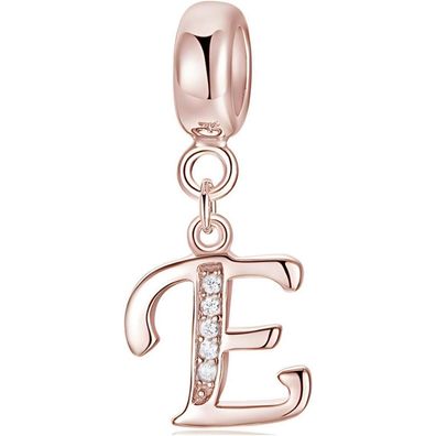 Symretie Damen Rose Gold Buchstabe Charm Anhänger A-Z, kompatibel mit