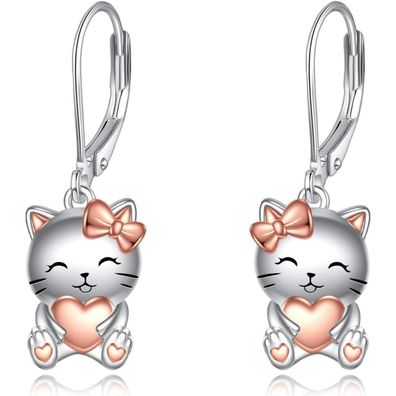 VONALA 925 Sterling Silber Ohrringe mit Einhorn, Faultier, Axolotl, Katze