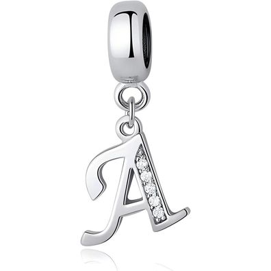 Symretie Damen 925 Sterling Silber Initial Buchstabe Charm Anhänger für