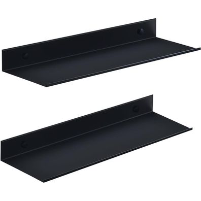 HNVNER Duschablage 2 Stück Schwarz 40CM Metall Wandregal ohne Bohren für Bad