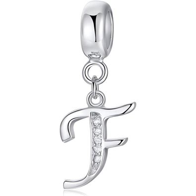 Symretie Damen 925 Sterling Silber Initial Buchstabe Charm Anhänger A-Z