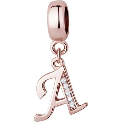 Symretie Damen Rose Gold Buchstabe Charm Anhänger A-Z, kompatibel mit