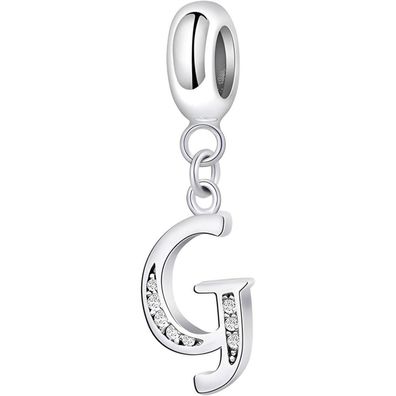 Symretie Damen 925 Sterling Silber Initial Buchstabe Charm Anhänger für
