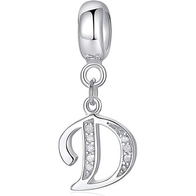 Symretie 925 Sterling Silber Initial Buchstabe Charm Anhänger für Europäische