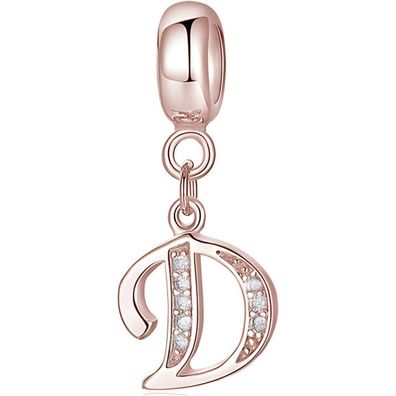 Symretie Damen Rose Gold Buchstabe Charm Anhänger A-Z, kompatibel mit